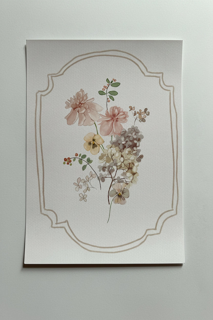 Vintage Flowers Postcard