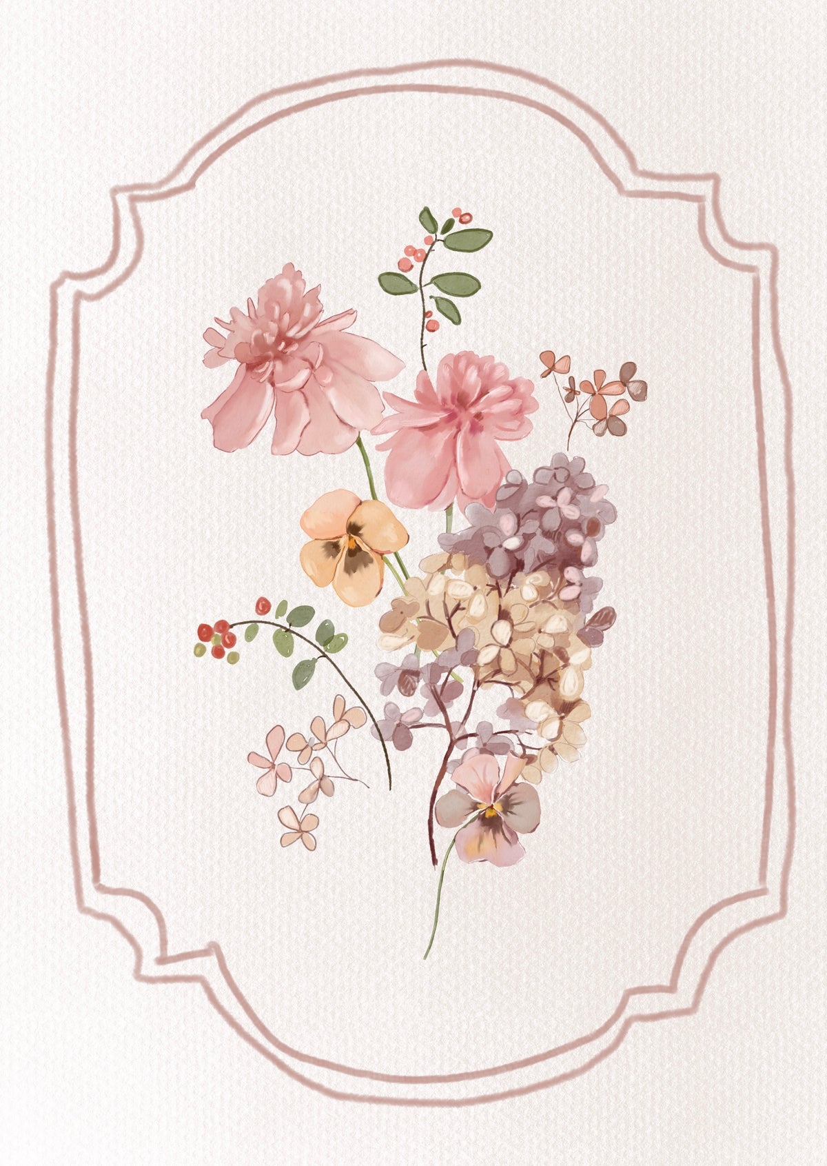 Vintage Flowers Postcard